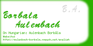 borbala aulenbach business card